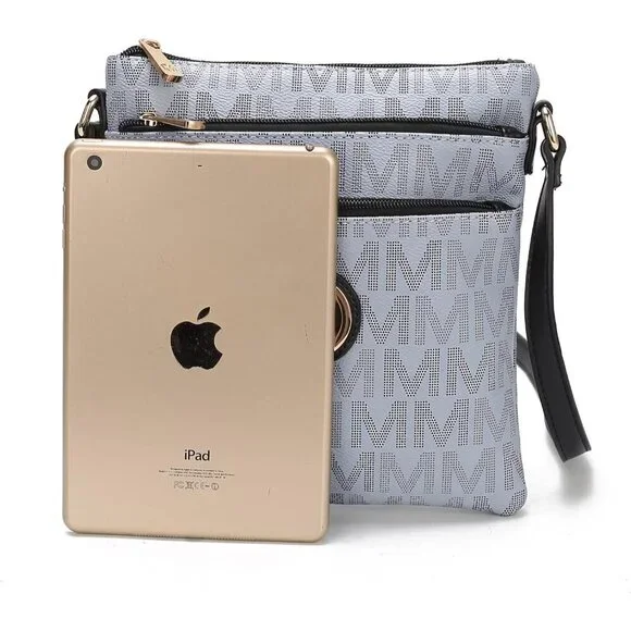 Crossbody Bag Women Vegan Leather Lightweight Purse with Zippers - Picture 5 of 8